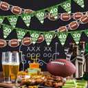 MARFOREVER 6 Pcs Football Party Decorations, Pre-Strung Football Banners Footbal Garland Background Football Triangle Flags for Sports Football Games Football Birthday Party Favors Home Supplies
