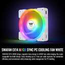 Thermaltake SWAFAN EX 14 ARGB PC Cooling Fan White, 3-Fan pcak, 500~2000 RPM, Magnetic Connection, Reversable Blades, sync with MB RGB Software, CL-F170-PL14SW-A