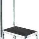Step Stool with Handle for Adults Step stools with Handle for Elderly for Bed Chrome-Plated Steel Frame 330Lbs Capacity Use At Home Bathroom Kitchen