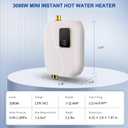 Tankless Water Heater Electric 110V, 3000W Instant Water Heater Under Sink, On Demand Hot Water Heater Electric with Digital Display, Electric Mini Water Heater for Kitchen Bathroom Washin