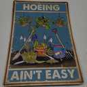 FLFGIDD Tin Sign Hoeing Ain't Easy Gardening Garden Aluminum Metal Signs for Toilet Restroom Home Decor Gifts 8x12 inch-Tin Sign