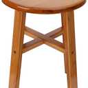 Multipurpose Wood Low Stool, Small Bench Seat, Small End Table Stool, Bathroom Stool Wood for Living Room, Bathroom(Medium Rod Stool)