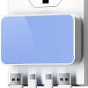 USB C Wall Charger, Super Thin Flat USB Wall Plug with 4 Ports, Fast Charging USB Plug Adapter with PD20W for Home and Travel (Blue)