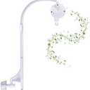 24 inch Single nut Adjustment and Fixing Baby Crib Mobile Arm with Music Box,Nursery Decor Hanger -DIY Toy Decoration Move Bracket (White)