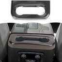 Carbon Fiber Rear Cup Holder Panel Trim Cover Decoration Interior Accessories Compatible with Chevy Suburban SUV 2020-2023,for GMC Yukon 2021-2023,for Chevrolet Tahoe 2021-2023