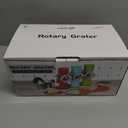 Cambom Rotary Cheese Grater Hand Crank Cheese Shredder for Fresh Cheese, Vegetable, Nuts,Non-slip Suction Base, Free Cleaning Brush Three Blades, Blue