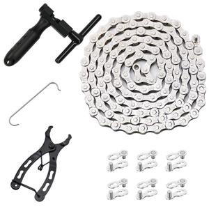 Bike Chain Kit, 6/7/8 Speed Multi-Function Bike Mechanic Repair Kit, Chain Breaker and Bike Link Plier with Hook and 6 Pairs Bicycle Buckle, Reusable