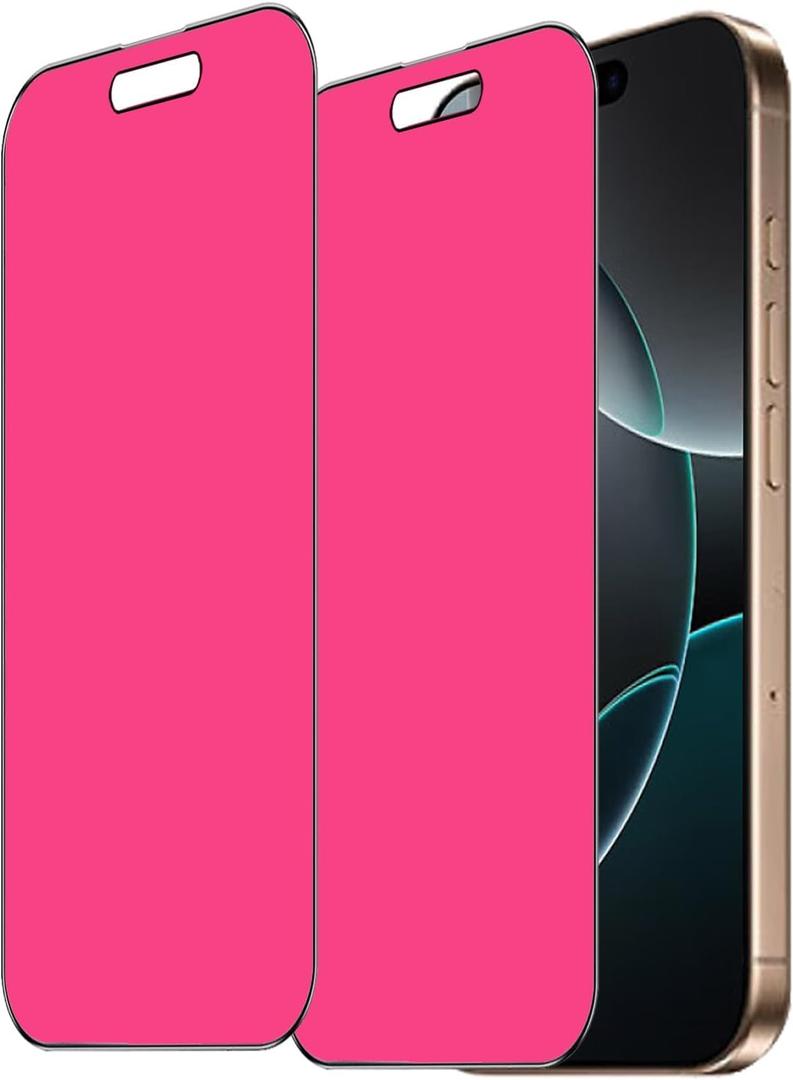 2 Piece Privacy Tempered Glass for iPhone 16 Pro 6.3 inch Anti-blue Anti-Spy Screen Protector Mirror Gradient Colorful