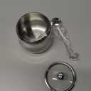 300ml Stainless Steel Sugar Bowl Coffee Seasoning Jar Condiment Pot Spice Container Canister Cruet with Lid and Spoon (Steel cover)