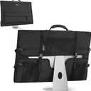 Mancro Monitor Carrying Case Compatible with Apple 27" iMac Desktop Computer, Padded Travel Carrying Bag with Rubber Handle, Pockets for 27" Screen and Accessories, Protective Case Monitor Dust Cover