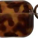 Tortoise Shell Case for AirPods 3rd Generation 2021 Brown Cheetah Cute Case with Keychain Lock for Women Men(for AirPods 3,Brown Tort)
