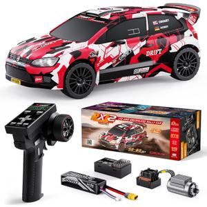 1:12 RC Rally Car Fast Max 50 MPH,Drift Car with Gyro 4X4,Brushless Fast RC Cars with 3S 2200 mAh Battery,1/12 Remote Control Cars for Adults for 4WD,for Racetrack & Mud-Red