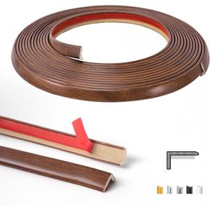 Art3d 20ft Outside Vinyl Corner Trim Peel and Stick for Tile and Wall Edges, Furniture Decoration, Cherry
