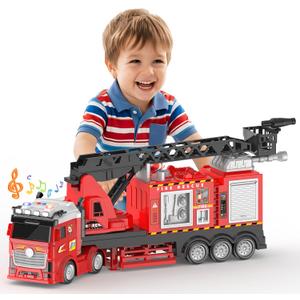 5in1 Large Fire Truck Toy Firetruck, Water Firetruck Toys 3-5 Years Old