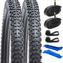 YUNSCM 29" Lightweight Bike Tires 29X2.25 (ETRTO 57-622) and 29" Bike Tubes-120TPI Nylon, Puncture-Resistant, Compatible with Mountain Bike Tires 29x2.20/2.25/2.30"-2 PCS (Y-583)