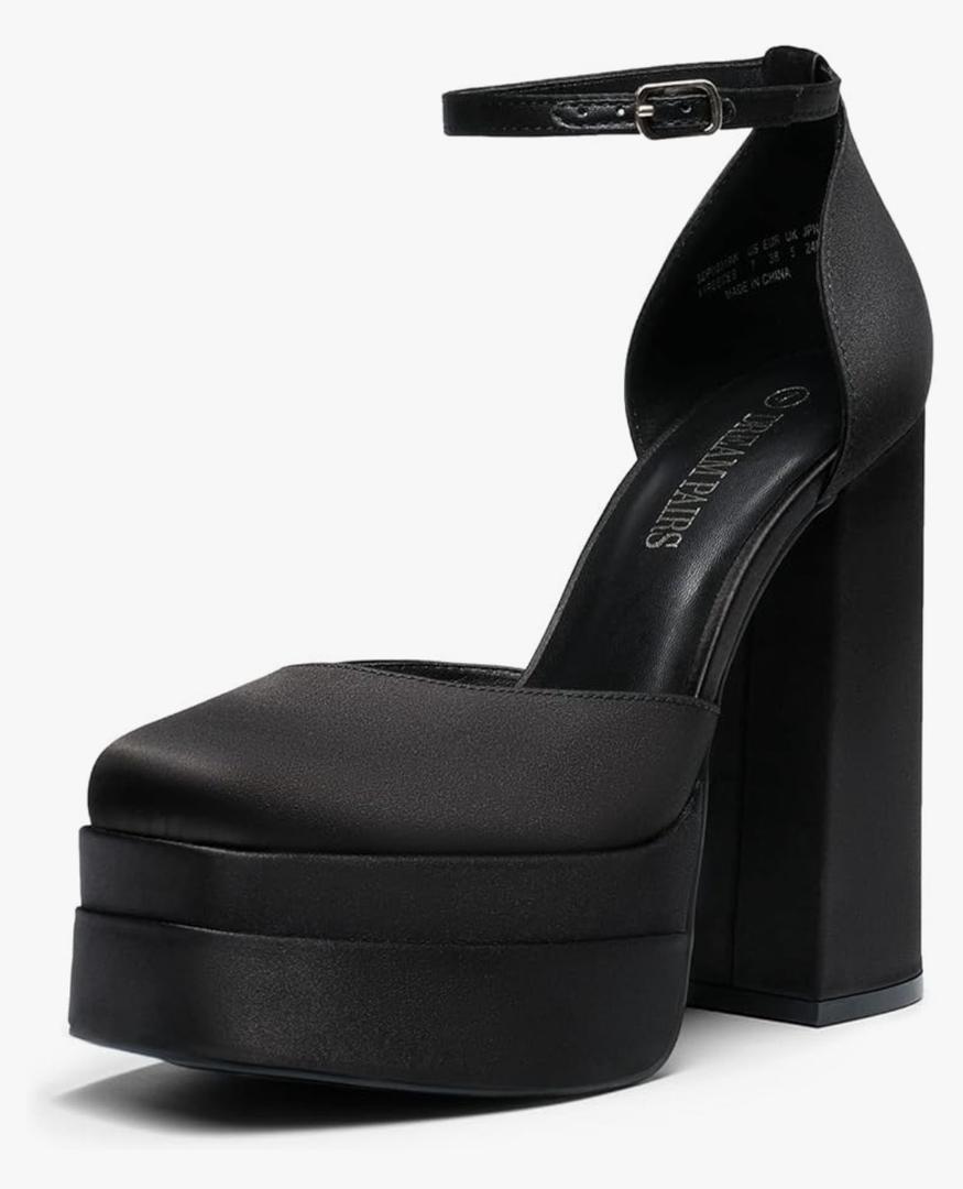 DREAM PAIRS Women’s High Chunky Platform Closed Toe Block Heels Square Toe Ankle Strap Dress Wedding Party Pumps Shoes Aurelia, 8,1/2