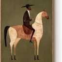 InSimSea Vintage Framed Wall Art, Abstract Horse Western Decor, 24x16in