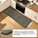 Collive Kitchen Mats for Floor, Cushioned Anti Fatigue Mat Black Floral Rugs Non Skid Waterproof Sink Rug, Memory Foam Comfort Standing Mat for Office, Laundry, Desk, 24''x71''