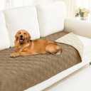 Smiry Reversible Waterproof Couch Covers for Sofa, Washable Dogs Pet Couch Covers for 3 Cushion Sofa Pet Friendly, Water Resistant Furniture Protector Slipcover, Geometric (30"x70", Camel/Beige)