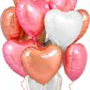 KatchOn Rose Gold, White Pink Heart Balloons - 18 Inch, Pack of 12 | Heart Shaped Balloons, Love Decorations | Happy Anniversary | Bridal Shower | Wedding Shower