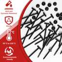 100pcs Nylon Universal Cable Tie Buckle, Heavy Duty Nylon Cable Ties Zip Ties Rivet for Car Fender Bumper Trunk, Self-Locking Zip Tie Clips with Pin & Button