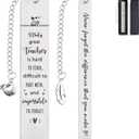 Teacher Appreciation Gifts Teacher Gifts for Women, Thank You Retirement Graduation End of Year Gift for Teacher Bookmark (0.39*5.12in, Teacher 02 Silver)