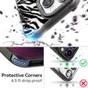 Compatible for iPhone 14 Pro Case Cute Aesthetic - Durable Fashion Funny Phone Case - Girly Black Zebra Print Pattern Print Cover Design for iPhone 14 Pro 6.1" Black