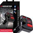 Monster Bluetooth FM Transmitter for Car Cigarette Lighter, Bass Boost, Track Back/Forward, Volume, Play/Answer Buttons, Micro SD Card Slot, Microphone, 2 USB Chargers, Google Voice & Siri Compatible