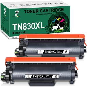 Miss Deer TN830 Toner Cartridges, Replacement for Brother TN830XL TN830 XL/V/R, High Yield for DCP-L2640DW HL-L2460DW L2480DW MFC-L2820DW XL HL-L2405W HL-L2400D 2465DW Printer, 2 Pack