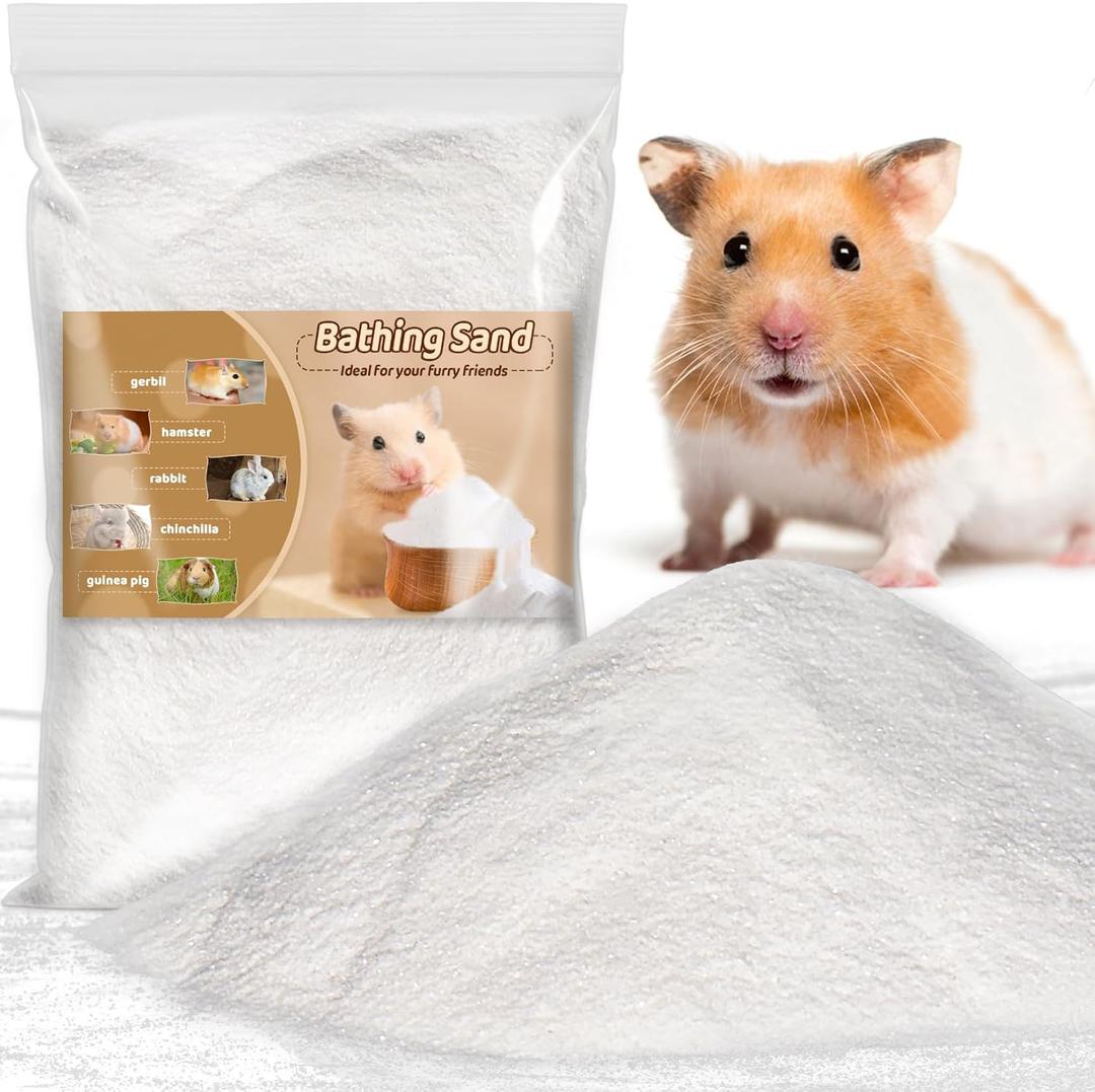 Sukh 14 OZ Hamster Sand Bath - Whit Fine Sand Hamster Bedding Reptile Silica Sand Gerbil Hideout for Hamster Chinchillas Gerbil Syrian Mice Small Animals Small Pets
