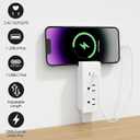 Electrical Outlet Extender Features USB-A,USB-C,2 AC Outlets,Wall Power Socket Expander Stick,Extendable Rotating Electric Outlet Plug Adapter Nightstands,Sofa,Desks and More Hard to Reach Space (B01)