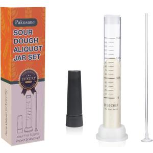 Sourdough Aliquot Jar for Sourdough Starter, Transparent Acrylic Measuring Tube for Dough Rise Tracking, Artisan Bread Baking Tool for Brioche, Panettone & Bakers (white, 1pcs acrylic)