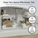 Under Sink Organizer 2-Pack, Metal Under Sink Organizer for Kitchen & Bathroom, Multi-Use Under Sink Storage Rack for Cleaning Supplies and Bathroom Essentials (White)