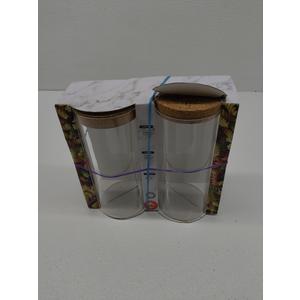 Alta 2Pc Glass Canister Cork