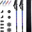 Aihoye Trekking Poles Shock Absorbing Adjustable Hiking or Walking Sticks for Hiking Collapsible Strong, 2-pc Pack Lightweight Walking Pole, All Terrain Accessories and Carry Bag (blue)
