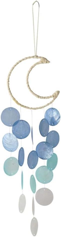 Wind Chimes for Outside,Handcrafted Capiz Shells Wind Chime for Indoor/Outdoors,Garden Decoration of Coastal Style,Great Gift for Shells Wind Chimes Lovers and More (Blue)