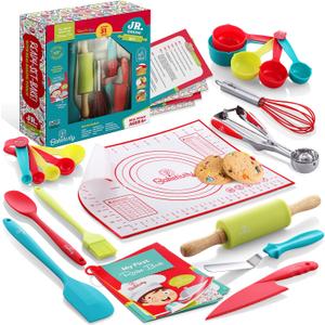 Baketivity 31-Piece Kids Baking Tools Set  Real Cooking Utensils for Children  Safe, Durable, and Fun Kitchen Accessories  Gift for Young Chefs