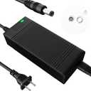 EVAPLUS 54.6V Electric Bike Charger for 48V Lithium Battery Input Voltage AC120V(DC5.5-2.5/2.1MM Jack Connector)&(3-Prong Inline Connector)&(3pin XLR Plug) (All black 5.5mm 1-Prong DC Plug)