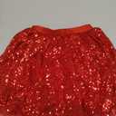 Magic Park 5-6 Y Girl Sequin Tutu Skirt Kids Holiday Short Skirt (Red, S)