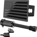 American Flag Trailer Hitch Cover for 2 inch Receiverswith 5/8-Inch Pin Diameter Trailer Hitch Lock  (Black)