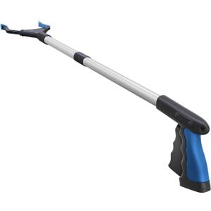 2024 Upgrade PowerGrip T9, Grabber Reacher Tool, Wide Jaw, Foldable, Steel Cable, with 96 Grip Points for Firm Grip, 32" with Magnet (32 Inch (Pack of 1), Blue)