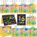 YSCare Scratch Arts Party Favors for Kids: 16 Pack Rainbow Art Scratch Notebook, Art Craft Kit Goodie Bags Stuffers, Birthday Gift Bulk Return Gifts Classroom Prizes for Girls Boy 4-8-12