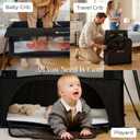 Kinderkraft CAMI 3-in-1 Baby Bed, Travel Bed for Baby, from Birth to 3 Years, Baby cot, Travel cot, Easy to Fold Compactly, Travel Bag Included, Two Levels, Gray