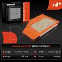 A-Premium 2-PC Front Engine Air Filter Compatible with Buick & Chevrolet | for Buick LaCrosse 2018-2019 & Chevrolet Malibu 2016-2022, 1.5L 1.8L 2.5L, Flexible Panel, Replaces 23430312