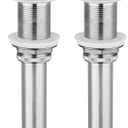 KES Bathroom Sink Drain Without Overflow, Brushed Nickel Pop Up Drain Vessel Vanity Sink Stopper 2 Pack, All Metal Rustproof Brass and 304 Stainless Steel, for 1.6"-1.9" Sink Hole, S2008D-BN-P2