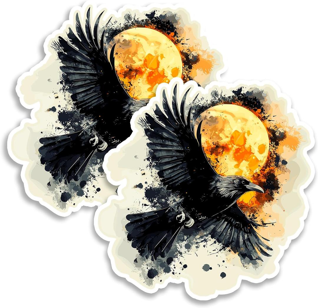 2 x Crow Magnet 4 Inch 2-Pack Corvus  Strong Vinyl Decorative Animal Magnets for Fridge Locker Kitchen Office  Cute Fun Aesthetic Cool Durable & Long-Lasting Souvenir ID44999