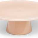 The Cake Stand 10 Inch Gloss Ceramic Pedestal Cake Stand, Modern Footed Dessert Stand for Cakes, Cupcakes, Cookies & More (Rose)