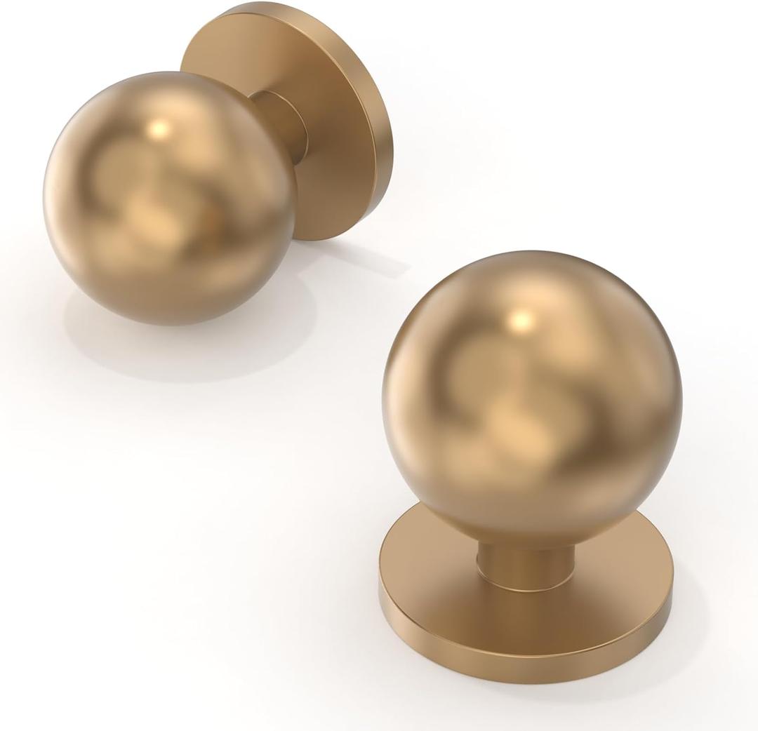 10 Pack Champagne Bronze Kitchen Cabinet Knobs Cabinet Pulls Cabinet Hardware Zinc Knobs for Drawers (Single Hole Knob)