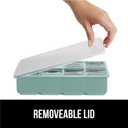 2 x GORILLA GRIP Slow Melting Large Silicone Ice Cube Tray for Freezer, 2 Pack, Easy to Push 8 Giant Square Cubes, Use for Cocktails, Iced Coffee, Water Bottle, Frozen Puree, Kitchen Bar Essentials, Mint