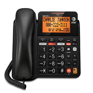 AT&T CD4930 Corded Phone with Digital Answering System and Caller ID, ExtraLarge Tilt Display & Buttons, Black